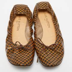 Louis Vuitton Brown Coated Canvas, Ballet Flats Size 37