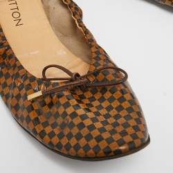 Louis Vuitton Brown Coated Canvas, Ballet Flats Size 37