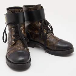 Louis Vuitton Brown/Black Monogram Wonderland Ranger Boots Size 39