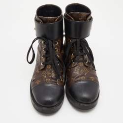 Louis Vuitton Brown/Black Monogram Wonderland Ranger Boots Size 39
