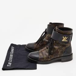 Louis Vuitton Brown/Black Monogram Wonderland Ranger Boots Size 39