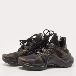 مملوكة مسبقًا Louis Vuitton Brown/Black Canvas and Leather Archlight Sneakers Size 38.5