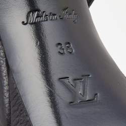 Louis Vuitton Black Leather Ankle Strap Sandals Size 38