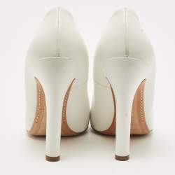 مملوكة مسبقًا Louis Vuitton White Leather Pointed Toe Pumps Size 37.5
