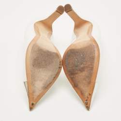 مملوكة مسبقًا Louis Vuitton White Leather Pointed Toe Pumps Size 37.5