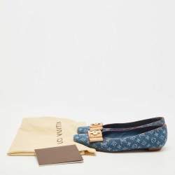 Louis Vuitton Blue Monogram Denim Ballet Flats Size 38