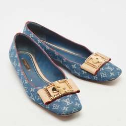 Louis Vuitton Blue Monogram Denim Ballet Flats Size 38