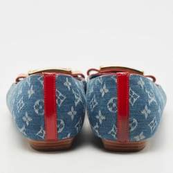 Louis Vuitton Blue Monogram Denim Ballet Flats Size 38