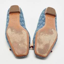 Louis Vuitton Blue Monogram Denim Ballet Flats Size 38