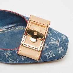 Louis Vuitton Blue Monogram Denim Ballet Flats Size 38