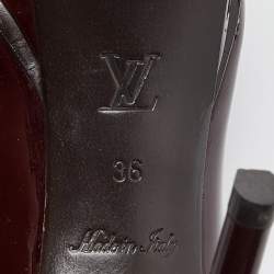 Pre Owned Louis Vuitton Burgundy Patent Leather Eyeline Pumps Size 36