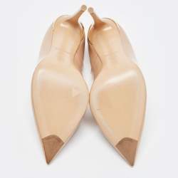 مملوكة مسبقًا Louis Vuitton Beige Patent Leather Eyeline Pointed Toe Pumps Size 38.5