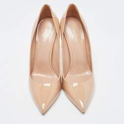 مملوكة مسبقًا Louis Vuitton Beige Patent Leather Eyeline Pointed Toe Pumps Size 38.5
