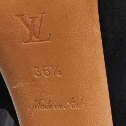 Louis Vuitton Black Suede Tonka Slingback Sandals Size 36.5