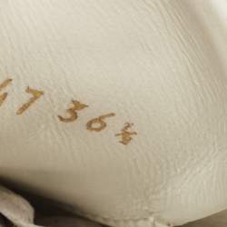 Louis Vuitton White Leather and Monogram Canvas Frontrow Sneakers Size 36.5