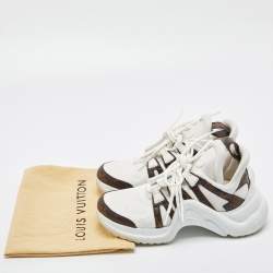 Louis Vuitton White/Brown Monogram Canvas and Nylon Archlight Sneakers Size 36.5