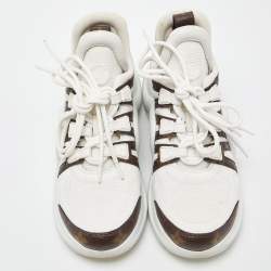 Louis Vuitton White/Brown Monogram Canvas and Nylon Archlight Sneakers Size 36.5