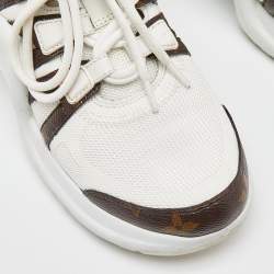 Louis Vuitton White/Brown Monogram Canvas and Nylon Archlight Sneakers Size 36.5