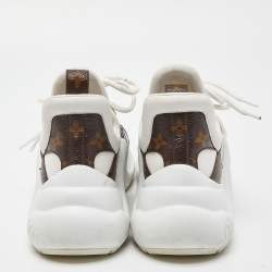 Louis Vuitton White/Brown Monogram Canvas and Nylon Archlight Sneakers Size 36.5