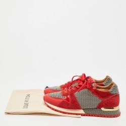 Louis Vuitton Tricolor Leather, Calf Hair and Printed Fabric Run Away Sneakers Size 37