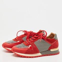 Louis Vuitton Tricolor Leather, Calf Hair and Printed Fabric Run Away Sneakers Size 37