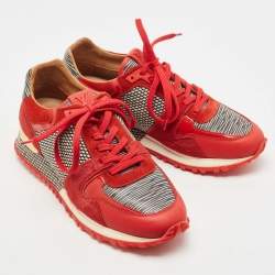 Louis Vuitton Tricolor Leather, Calf Hair and Printed Fabric Run Away Sneakers Size 37