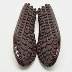 Pre Owned Louis Vuitton Burgundy Patent Oxford Ballet Flats Size 41