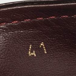 Pre Owned Louis Vuitton Burgundy Patent Oxford Ballet Flats Size 41