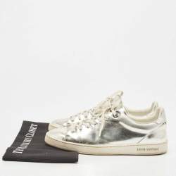Louis Vuitton Silver Leather Frontrow Sneakers Size 38.5
