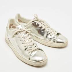 Louis Vuitton Silver Leather Frontrow Sneakers Size 38.5