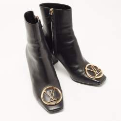 Louis Vuitton Black Leather Madeline Boots Size 38.5