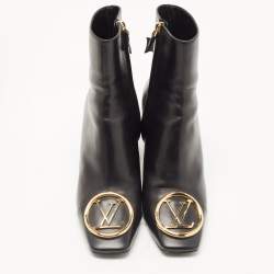 Louis Vuitton Black Leather Madeline Boots Size 38.5