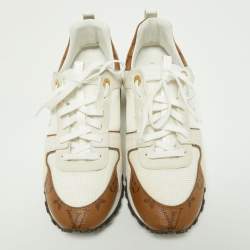 Louis Vuitton Off White Mesh, Suede and Monogram Canvas Run Away Sneakers Size 39