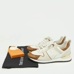 Louis Vuitton Off White Mesh, Suede and Monogram Canvas Run Away Sneakers Size 39