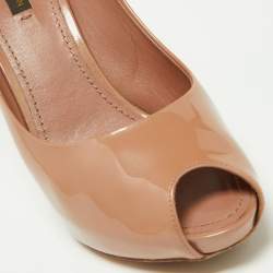 Pre Owned Louis Vuitton Beige Patent Leather Oh Really! Pumps Size 39