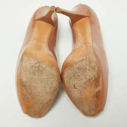 Pre Owned Louis Vuitton Beige Patent Leather Oh Really! Pumps Size 39