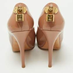Pre Owned Louis Vuitton Beige Patent Leather Oh Really! Pumps Size 39
