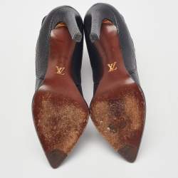 Pre Owned Louis Vuitton Black Leather Ultimate Ankle Booties Size 39