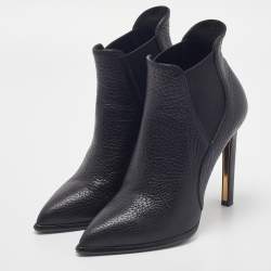 Pre Owned Louis Vuitton Black Leather Ultimate Ankle Booties Size 39