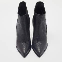 Pre Owned Louis Vuitton Black Leather Ultimate Ankle Booties Size 39