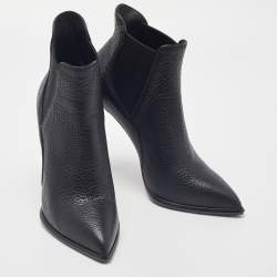 Pre Owned Louis Vuitton Black Leather Ultimate Ankle Booties Size 39