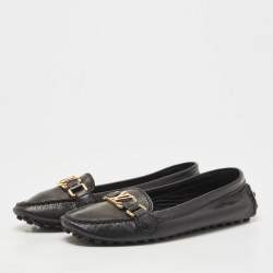 مملوكة مسبقًا Louis Vuitton Black Leather Oxford Loafers Size 39