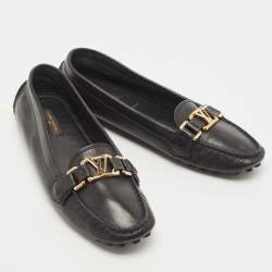 مملوكة مسبقًا Louis Vuitton Black Leather Oxford Loafers Size 39