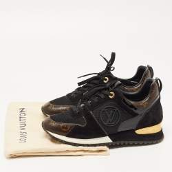 Louis Vuitton Brown/Black Monogram Coated Canvas and Leather Run Away Low Top Sneakers Size 37.5