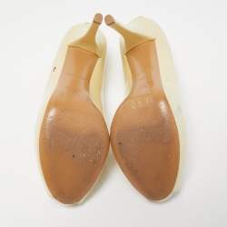 Pre Owned Louis Vuitton Cream Patent Leather Oh Really! Pumps Size 36.5