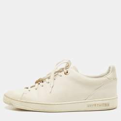 Louis Vuitton White Leather and Monogram Coated Canvas Frontrow