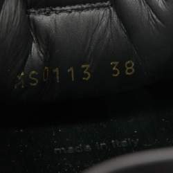 Louis Vuitton Black Monogram Leather Low Top Sneakers Size 38