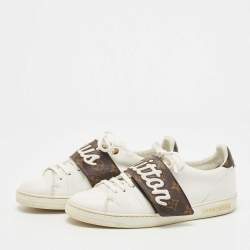 Frontrow leather trainers Louis Vuitton White size 36 EU in Leather -  23985609