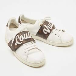 Louis Vuitton White/Brown Canvas and Leather Frontrow  Sneakers Size 39
