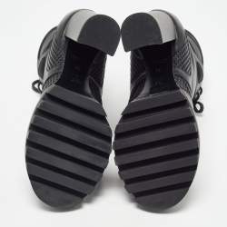 Louis Vuitton Black Leather Digital Gate Platform Ankle Boots Size 38